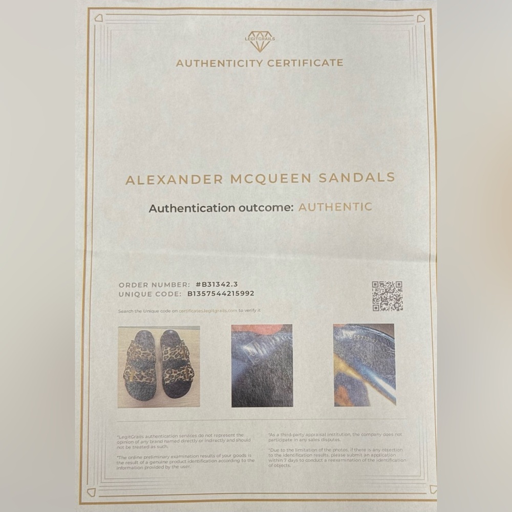 Alexander McQueen Cheeta Leather Slides, Size 37 (US 7,) EUC, Authenticated - Picture 14 of 14